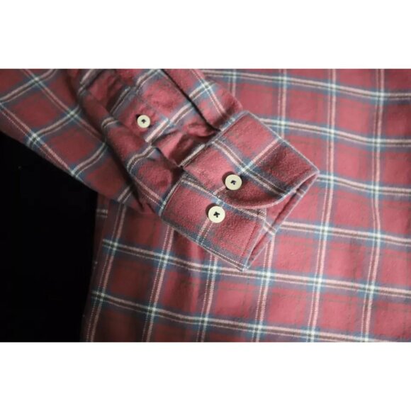 UNTUCKit Button Up Shirt Men L Red/Blue Plaid Slim Fit Spread Collar Long Sleeve - Picture 3 of 8